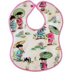 Vintage Kid's Little China Dolls Bib