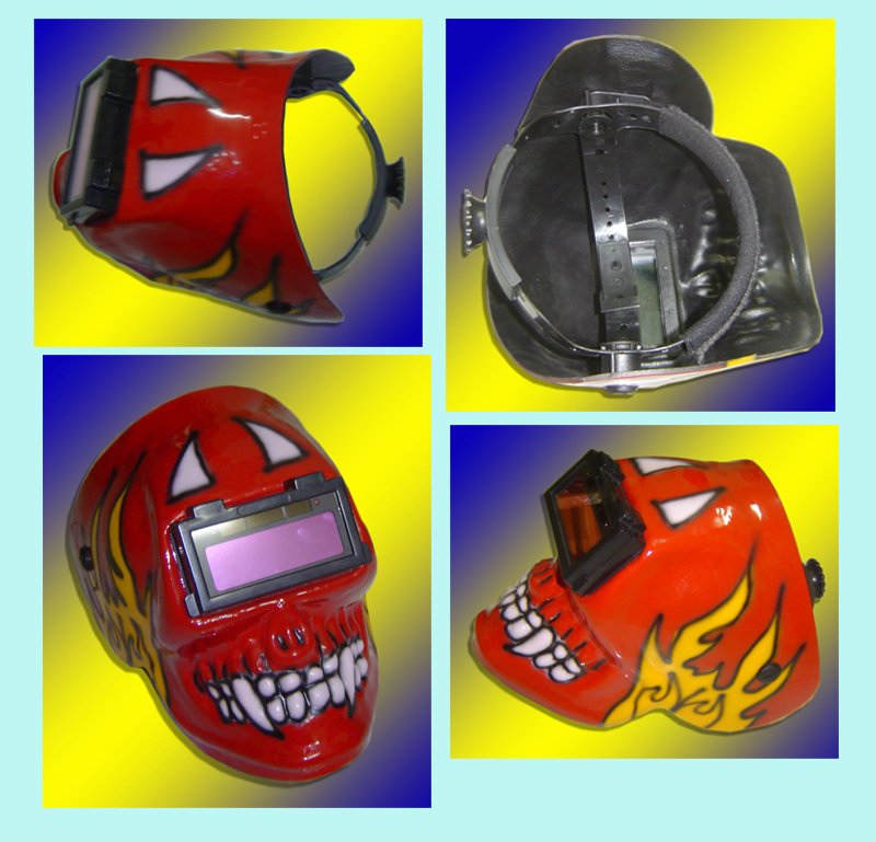 WELDING HELMET SKULL DESIGN * Auto Darkening Solar HOOD