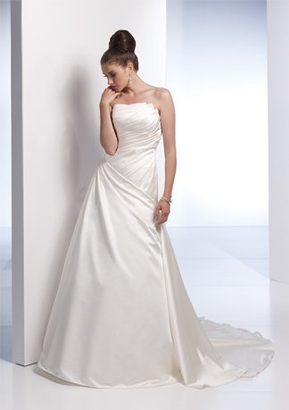 Asymmetrically Wraped Strapless A-line Wedding Dress AI0014