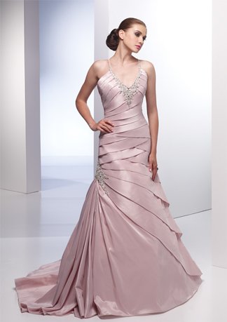 Spaghetti Strap Tiered A-line Wedding Dress AI0019