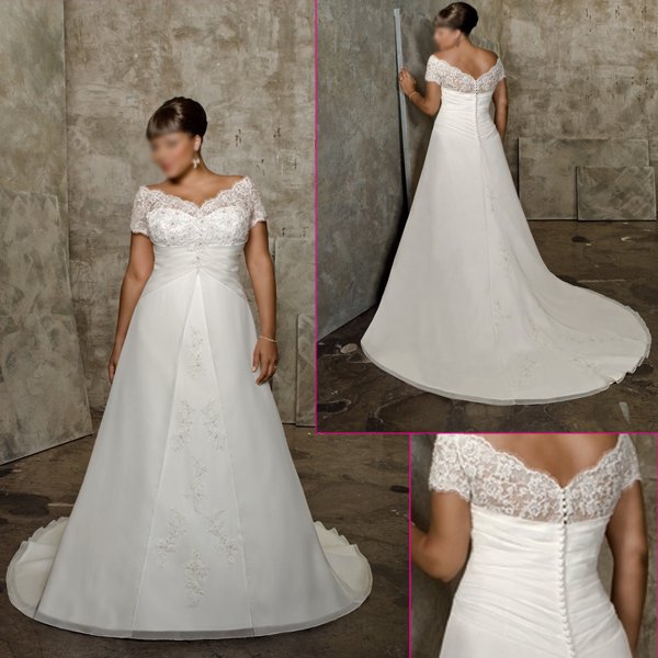 Wedding Dresses/ Wedding Gowns Capsleeve Plus Size Bridal Gown PS0008
