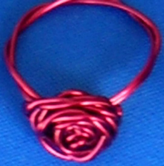 Adorable Handmade Rose Rings, Red