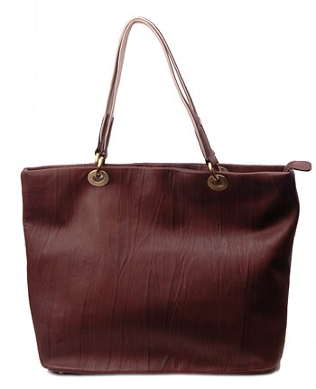 Alexandra Jordan Brown Textured Leather Tote