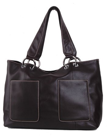 Alexandra Jordan Brown Soft Leather Satchel