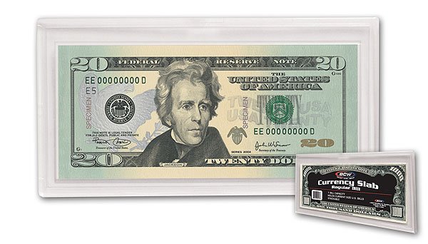 LOT OF 10 BCW ACRYLIC CURRENCY SLABS SMALL DOLLAR BILL