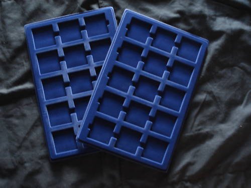 2 Pack Blue Velvet Coin Trays for 2x2 Holders Flips New