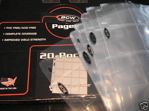 20 pocket vinyl coin pages bcw lot of 10 made USA