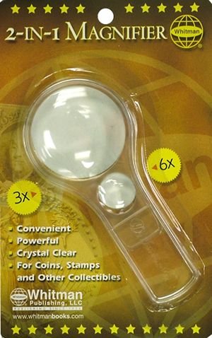 2-IN -1 MAGNIFIER FOR COINS OR CURRENCY WHITMAN NEW