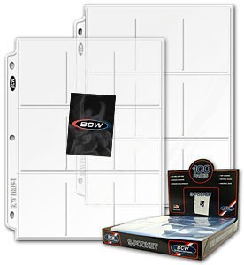 100 BCW 9-POCKET TRADING CARD PAGES MADE IN USA NEW