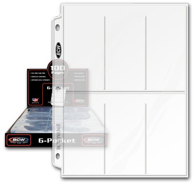 100 BCW PRO 6 POCKET BASEBALL / TRADING CARD PAGES USA