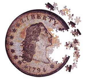 1 Puzzle the actual Contursi 1794 Silver Dollar New