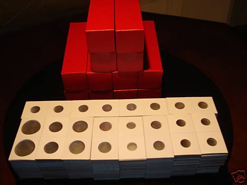 1200 2x2 cardboard coin holders flips with Red boxes