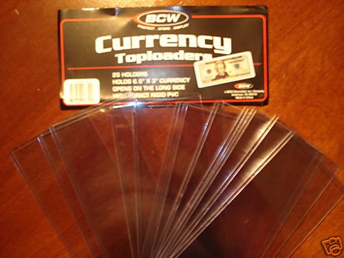 12- 6.5"x3" RIGID DOLLAR BILL CURRENCY NOTE HOLDERS NEW