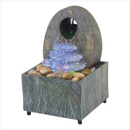 RAINBOW COLORED ROCK FOUNTAIN Retail: $19.95