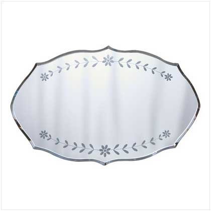 ETCHED FLORAL WALL MIRROR RETAIL; $17.95
