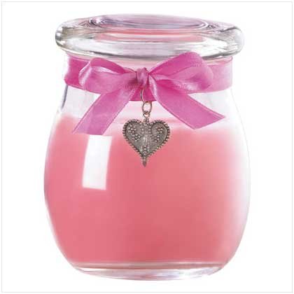 PINK JAR CANDLE WITH PENDANT Retail: $16.95