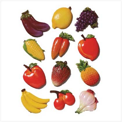 FRUIT AND VEGETABLE MAGNETS Retail: $24.00