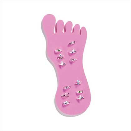 CRYSTAL TOE RINGS 12 PACK