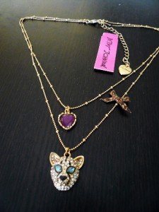 NWT Betsey Johnson Jungle Pave Panther Cougar Necklace