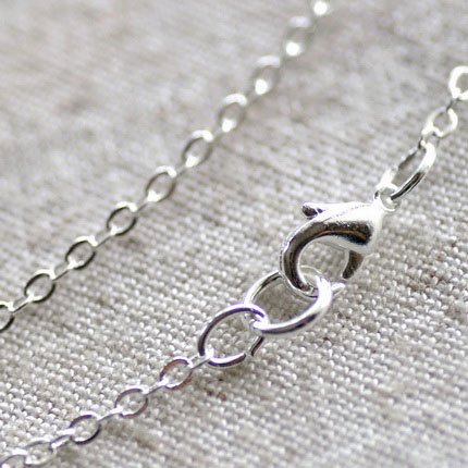 Sterling Silver Plated Brass Cable Chain Necklace Blank Silver Necklace cn03 30"