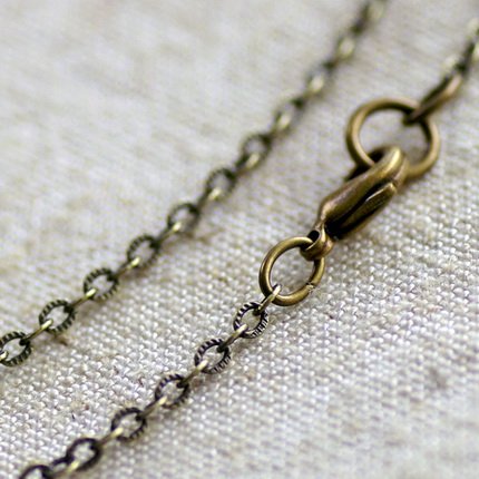 Antique Bronze Brass Cable Chain Necklace Blank Bronze Necklace cn70a 30"