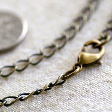 Antique Bronze Brass Chain Necklace Blank Bronze Necklace cn72a 30"