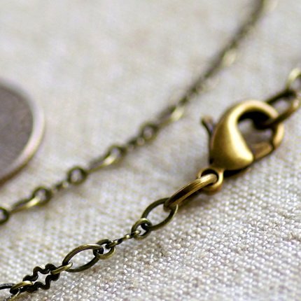 Antique Bronze Plated Brass Blank Necklace cn80a 30"