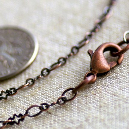 Antique Copper Brass Chain Necklace Blank Cable Chain Necklace cn81a 30"