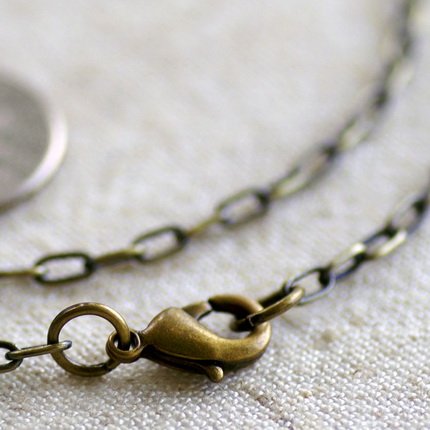 Antique Bronze Plated Brass Cable Chains Necklace Blank Bronze Necklace cn82a 30"
