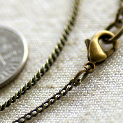 Antique Bronze Brass Chain Necklace Curb Chain Necklace cn12b-30