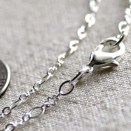 Sterling Silver Plated Brass Cable Chain Blank Necklace Chain cn94 30"