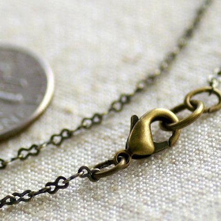 Antique Bronze Brass Eight Figure Chains Necklace Blank cn95a 30"