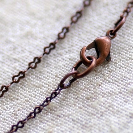 Antique Copper Plated Brass Eight Figure Chains Blank Chain Necklace cn96 30"