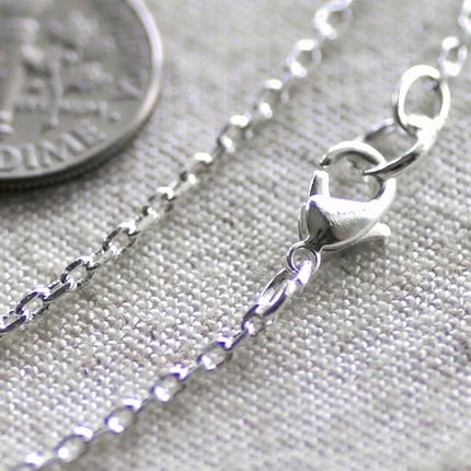 Sterling Silver Plated Brass Cable Chain Necklace Blank Silver Chains Necklace cn99 30"