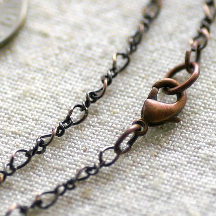 Antique Copper Plated Brass Necklace Blank Chain Necklace cn104 30"
