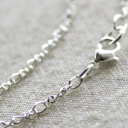 Sterling Silver Plated Brass Chain Necklace Blank Silver Chain Necklace cn105 30"