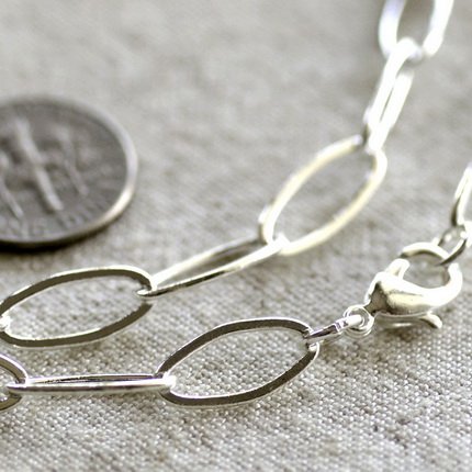 Sterling Silver Plated Brass Cable Chain Necklace cn108 30"