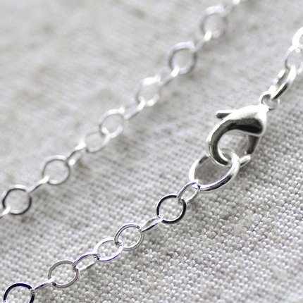 Sterling Silver Plated Brass Chains Necklace Round Link Cable Chains Necklace cn109 30"