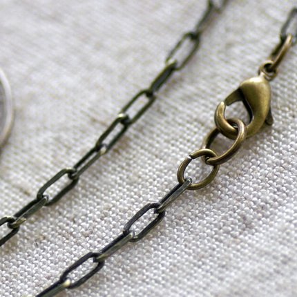 Antique Bronze Plated Brass Cable Chain Bronze Chain Necklace cn122a 24"