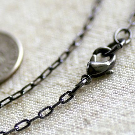 Gunmetal Black Plated Brass Cable Chain Blank Necklace cn128 30"