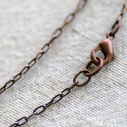 Antique Copper Plated Brass Blank Necklace Copper Cable Chains cn129a 30"