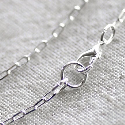 Sterling Silver Plated Brass Blank Necklace Silver Cable Chains Necklace cn130 30"