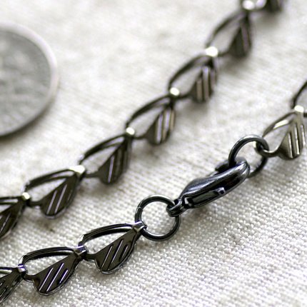 Gunmetal Black Plated Metal Blank Necklace Chain cn132 30"