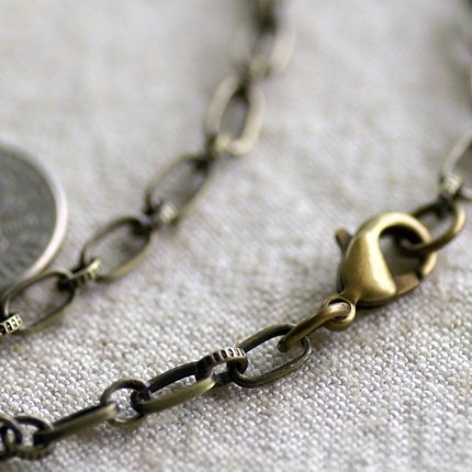 Antique Bronze Metal Chain Blank Necklace Cable Chain Neclace cn139 30"