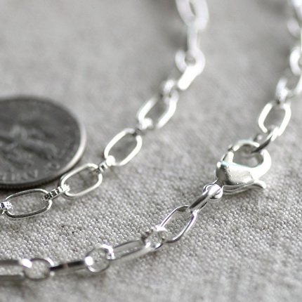 Sterling Silver Plated Filigree Blank Necklace Cable Chain cn239s-30