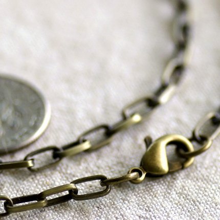 Antique Bronze Blank Necklace Bronze Cable Chain Necklace cn143 30"