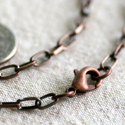 Antique Copper Metal Chain Blank Necklace Cable Chain cn145 30"