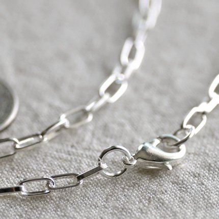 Sterling Silver Plated Brass Blank Necklace Cable Chain cn184 30"