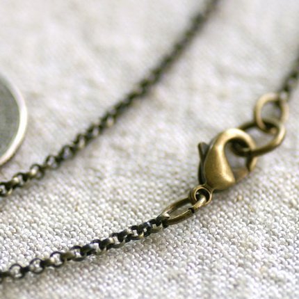 Antique Bronze Plated Blank Necklace Brass Rolo Chain cn148 30"