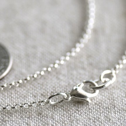 Sterling Silver Plated Brass Blank Necklace Rolo Chain Necklace cn151 30"